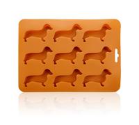 Moule à Glaçons en Silicone - Accessoire Mignon Teckel, Moule à Savon et Gâteau Réutilisable - Convient pour la Glace, la Pâtisserie, le Bricolage (Orange)