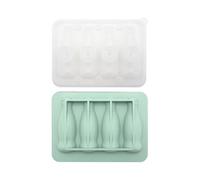 Moule à glaçons en silicone avec couvercle - 4 compartiments - Bac à glaçons en silicone - Pour fêtes, bars, whisky, cocktails, jus, café