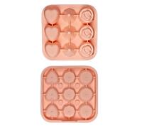 Moule à glaçons en silicone avec couvercle 9 cavités Rose Cœur Diamant | Moule de congélation flexible réutilisable pour cocktails, whisky, café, jus, chocolat, bonbons, et