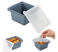 Moule à glaçons en silicone avec couvercle, bac à glaçons de qualité alimentaire pour soupe, jus, cocktail, four et micro-ondes, plateau de congélation facile (bleu, cavité unique)