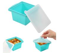 Moule à glaçons en silicone avec couvercle, bac à glaçons de qualité alimentaire pour soupe, jus, cocktail, four et micro-ondes, plateau de congélation facile (vert, cavité unique)