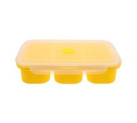 Moule à Glaçons en Silicone Couvercle, Bac 750ml Réutilisable | Barquette Jaune en Plastique, Remplissage Facile, Supporte le Froid, Format Compact Cuisine et Congélation