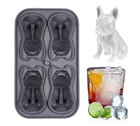 Moule à Glaçons en Silicone, Créatif de Nouveauté Chiots Bac a Glacon, Réutilisable Moule a Glace pour Cocktail, Whisky, Bière, Café (Gris)