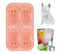 Moule à Glaçons en Silicone, Créatif de Nouveauté Chiots Bac a Glacon, Réutilisable Moule a Glace pour Cocktail, Whisky, Bière, Café (Rose)