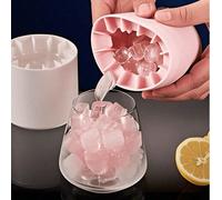 Moule à glaçons en silicone - Fabricant de glaçons 3D à démoulage facile avec couvercle, design multi-compartiments pour cocktails, fruits et boissons - Réutilisable pour la maison, le bar, le club et