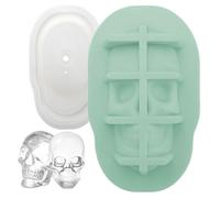 Moule à glaçons en silicone motif tête de mort, accessoire de boisson fantaisie, matériau de qualité alimentaire, design flexible et réutilisable, 4 cubes noirs, idéal pour les cocktails et les