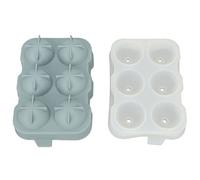 Moule à Glaçons en Silicone Plateau de Machine à Boules de Glace Rond avec Trous d'entonnoir pour Whisky Cocktails Vin Café Paquet de 2 Silicone de Qualité Alimentaire 19x12x4 5cm