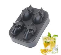 Moule à glaçons en silicone réutilisable en forme de tête de mort - Pour réfrigérer, préparer de la glace, du whisky, des cocktails, de l'eau, du réfrigérateur et de la cuisine