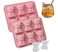 Moule à glaçons en silicone Vache des Highlands, 6 compartiments - Adorables bacs à glaçons en forme d'animal, parfaits pour préparer des boissons, organiser des fêtes et laisser libre cours