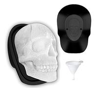 Moule à glaçons extra large en silicone 3D en forme de tête de mort pour whisky, bac à glaçons avec entonnoir pour grande bouche, machine à glaçons avec résine, chocolat, sucre, whisky (1 pièce)