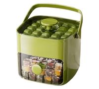 Moule à glaçons - Fabricant de cubes empilables en polyéthylène - Moule léger avec poignée - Design pressé avec cuillère - Facile à libérer - Pour cuisine de vie quotidienne, pique-nique, camping S