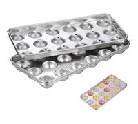 Moule à Glaçons Inox avec Couvercle Bac Empilable pour Glaçons Ronds Glace DIY pour Boissons et Desserts, très pratique