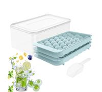 Moule à glaçons - Moules à glaçons - Moule à gelée à 2 étages avec pelle - Bac à glaçons réutilisable - 66 compartiments avec couvercle