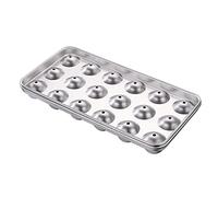 Moule à glaçons rond en acier inoxydable de qualité alimentaire avec couvercle pour fête, cocktail, plateau à boules en acier inoxydable