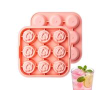 Moule À Glaçons Rose En Silicone | Moule À Vin Froid 9 Cavités - À Savon | Pour Buveurs Hôtes Barmans Maison Bureau Fêtes Appartement Camping-Car Club Vin Jus Cocktail