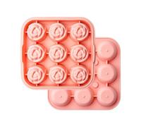 Moule À Glaçons Rose | Moule 9 Cavités Pour Jus Glacé | Moules De Cuisson En Silicone - Pour Animateurs, Barmans, Propriétaires, Bar Maison, Fêtes, Cocktails, Vin, Jus, Été, Bureau, Appartement,