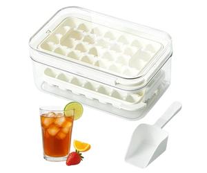Moule À Glaçons Rotatif - Bac Souple Avec Couvercle Hermétique Et Structure Double Couche, Mécanisme Pivotant Libération Aisée Pour Cubes Parfaits, Parfait Pour Aliments Bébé Ou Cocktails