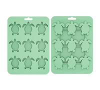 Moule à glaçons silicone tortue vert - Facile à démouler, parfait pour whisky, cocktails et apéritifs entre amis(Ensemble de 5 pièces)