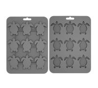 Moule à glaçons silicone tortue vert - Facile à démouler, parfait pour whisky, cocktails et apéritifs entre amis(Ensemble de 5 pièces)