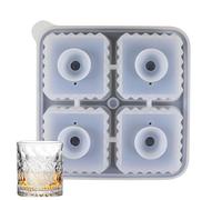 Moule À Glaçons Whisky | Moule À Glaçons Silicone 4 Cavités Congélateur,Forme Grande Cube Démoulage Facile - Whiskey Tasting Camping Préparation De Cocktails