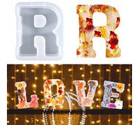 Moule à Grandes Lettres pour Résine, Moule en résine époxy 3D, Moule à Gâteau Avec Lettres de l'alphabet de A à Z, Moule à Gâteau en Résine, Moule de Décoration pour Fête D'anniversaire (R)