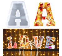 Moule à Grandes Lettres pour Résine, Moule en résine époxy 3D, Moule à Gâteau Avec Lettres de l'alphabet de A à Z, Moule à Gâteau en Résine, Moule de Décoration pour Fête D'anniversaire (A)