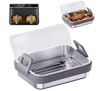 Moule à gratin Airfryer - Accessoire pour ninja/CosorI/Philips - Moule à four Airfryer - En acier inoxydable 304 - Sans BPA - Avec poignées en silicone (C)