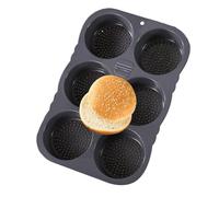 Moule à hamburger, moule à hamburger en silicone à 4/6 cavités, moule à muffins - Moule à pain flexible anti-adhésif pour muffins, tartes whoopies, pain à hamburger