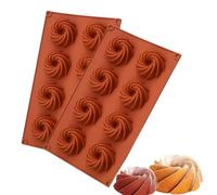 Moule à Kouglof en Silicone,2 Mini Moule à Kouglof,Mini Beignets Moule avec Revêtement Antiadhésif,Moulle en Silicone Patisserie pour Muffins, Brownies, Gâteaux, Pudding, Glaçons, Gelée