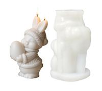 Moule à lapin de Pâques en silicium - Réutilisable et facile à déformer, moule à craie, lapin de Pâques, pour décoration de maison, aromathérapie, savon d'anniversaire, bureau