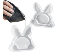Moule à lapin en silicone pour lapin | Moule pour lapin de Pâques pour décoration de maison et travaux manuels de vacances de printemps avec ciment et