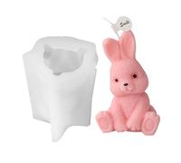 Moule à lapin - Moule à coulée en résine silicone | Forme de bougie de lapin 3D, outil de forme artisanale époxy, design créatif à libération facile, fabricant d'ornements de décoration