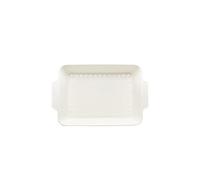 Moule à lasagnes Plat de cuisson rectangulaire en céramique avec poignées(Blanc,Petit)