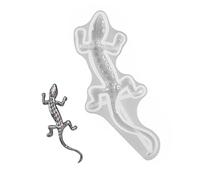 Moule à lézard en résine - Coque en silicone souple, pochoir époxy réutilisable, forme détaillée de gecko | Outil d'offre artisanale avec surface sans couche pour projets de bijoux