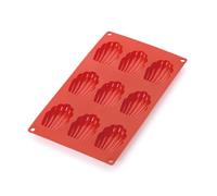 Moule à Madeleine 9 tasses en silicone rouge Lekue