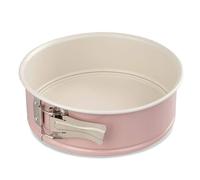 Dr. Oetker 4651 Moule à manqué à charnière bicolore, Moule à gâteaux rétro à revêtement en céramique, Moule rond, Acier inoxydable, Céramique, Crème, Rose, 20cm