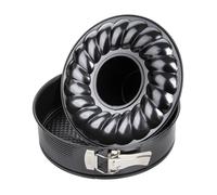 Zenker 6508 Moule à manqué, moule à savarin, moule rond, moule à gâteau, Acier, Noir, 26 x 26 cm