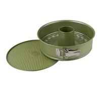 Zenker 7453 Moule à manqué et à savarin, Moule à fond interchangeable à charnière, Moule rond vert éco-responsable anti-adhésif, ILAG, Cire de carnauba, 26 x 7,5 cm