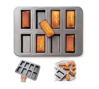 Moule à mini-financiers antiadhésif - LEESHEN - 8 cavités - 25 5 x 20 cm - Acier carbone alimentaire