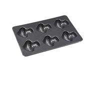 Moule à mini-pains grillés carrés 6 cavités avec couvercle, idéal for les madeleines, muffins et autres desserts(Mushroom pan)