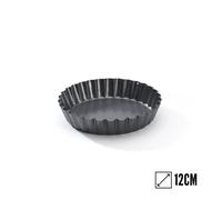 De Buyer - Moule à tartelette rond Cannelé en acier antiadhésif - Diamètre 12 cm -, Noir