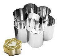 Moule à mousse avec poussoir, moules à gâteau de mousse,Moule à mousse en acier inoxydable - Ustensiles de cuisine Moule d'anneau de four à coeur a di pour dessert, salade, t