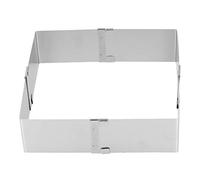 Moule à Mousse Carré, Moule à Anneau à Gâteau Télescopique en Acier Inoxydable Antiadhésif avec Deux Poignées Mobiles Modèle de Gâteau de Biscuits pour Restaurant de Cuisson à (Petit cercle de mousse