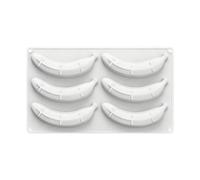 Moule à mousse en forme de banane, plateau à dessert en silicone à 6 cavités avec cavités de 13 cm / 5, 12 pouces pour gâteaux, desserts à la crème et pâtisseries plaquées