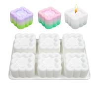 Moule À Mousse - Moule À Gâteau En Silicone 6 Emplacements | Antiadhésive En Silicone, Moulee De Cuisson Polyvalent Pour Chocolats, Puddings, Bougies Et Gelées Avec Motifs Fleurs