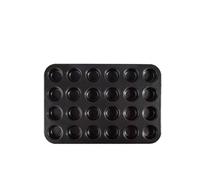 Moule à muffins pour la cuisson de mini cupcakes, ustensiles de cuisson faits maison avec poignées étendues, passe au lave-vaisselle (noir 24)