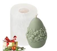 Moule à oeufs de Pâques,Moules en silicone pour bougies de Pâques avec motif en relief de fleurs roses - Bricolage décorations de fête résine artisanat savon Fondant moule pour gâteau décoration savon