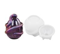 Moule à oeufs époxy - Moule de coulée en résine de 2,5x1,5 pouces, récipient de pot de stockage d'oeufs de serpent creux, boîte artisanale en silicone avec couvercle | P