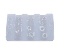 Moule à ongles 3D en silicone réutilisable, transparent et flexible, gabarit de sculpture pour nail art, mini matrice de décoration, outil de manucure DIY pour femmes, design (Type C)