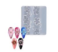 Moule à ongles en silicone en forme de fleur pour manucure - Accessoires élégants en relief